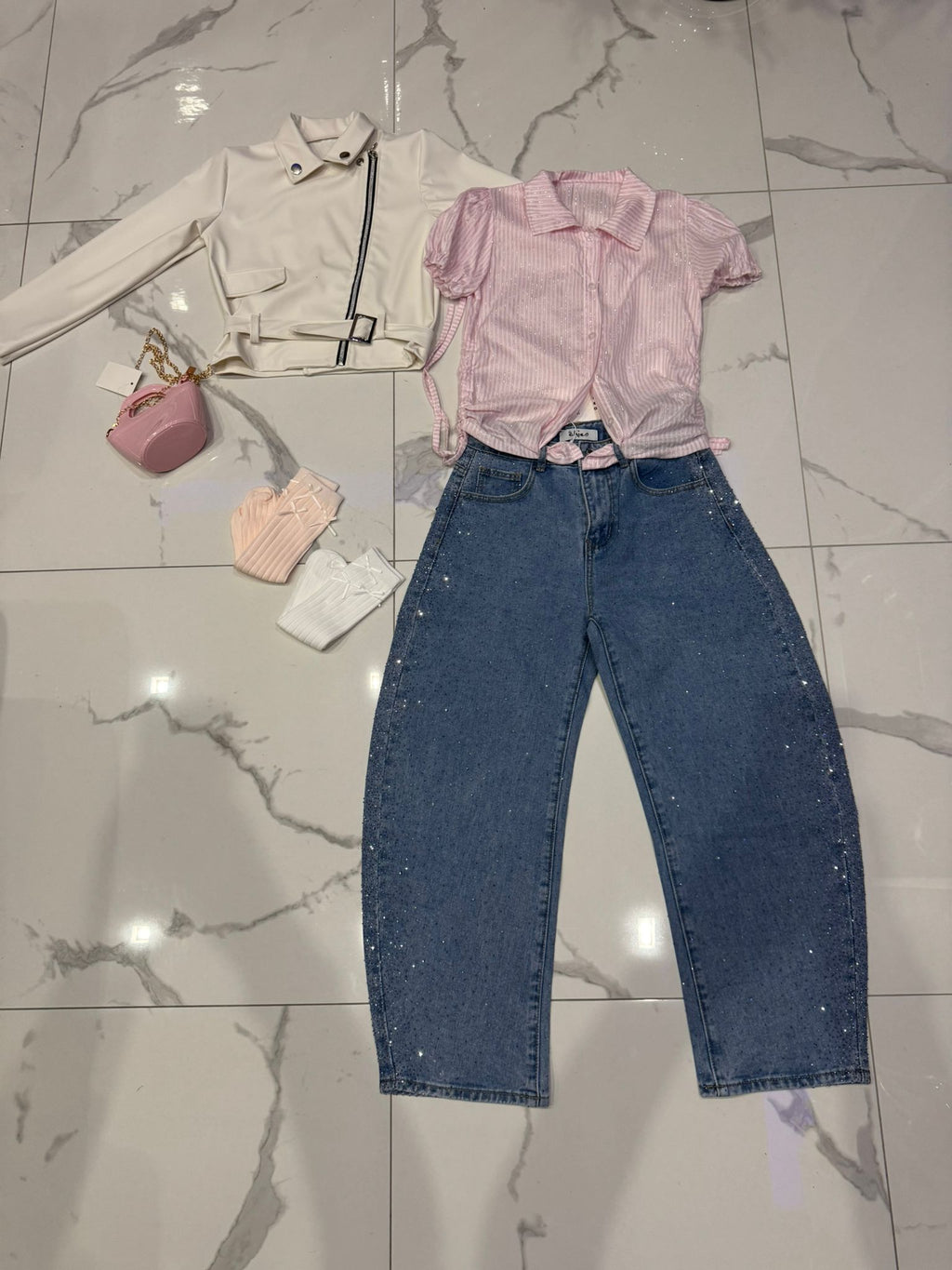 Denim ballon Strassato