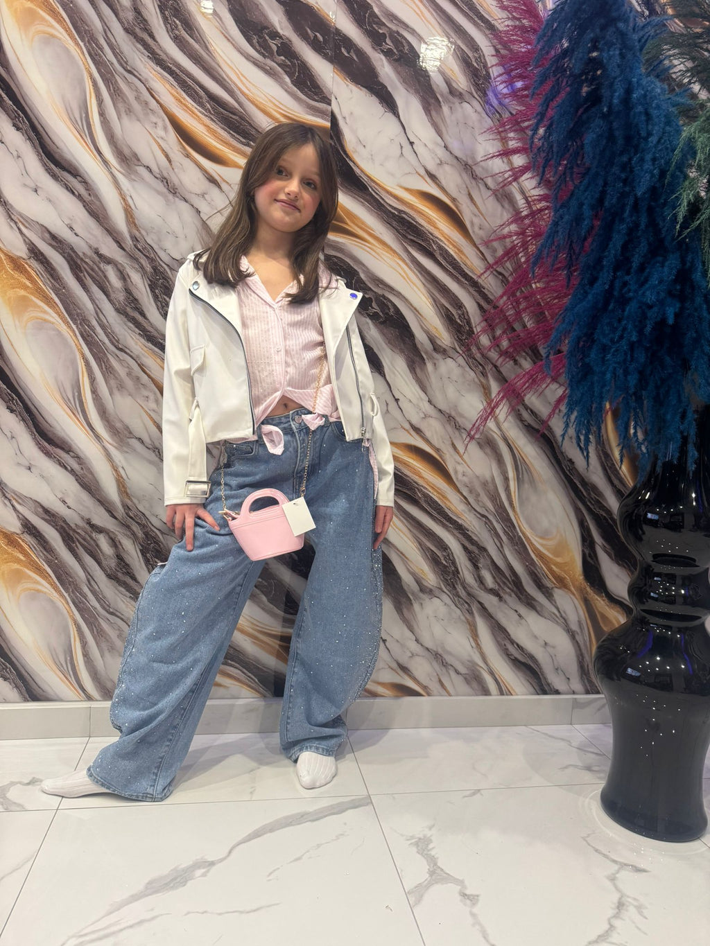 Denim ballon Strassato